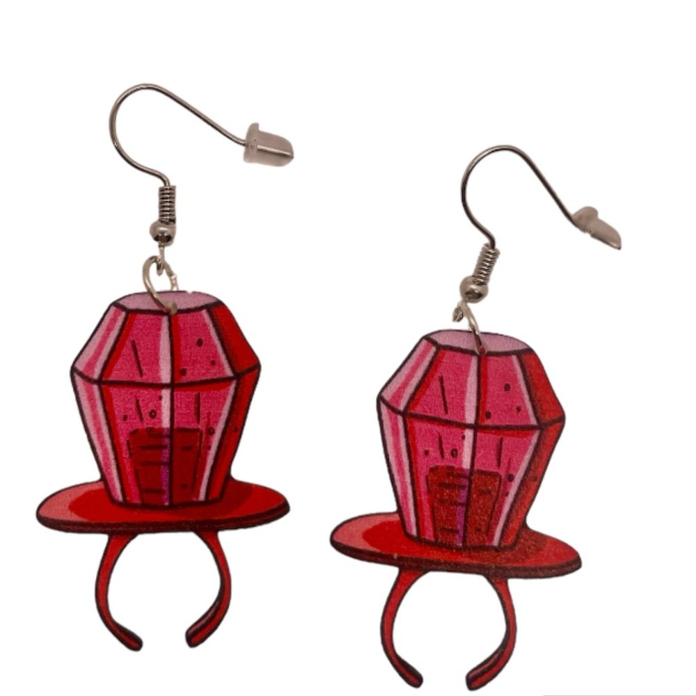 ⭐️❤️ FREE Ring Pop Candy Snack Food Chic Girly Cartoon Drop Hippie Earrings